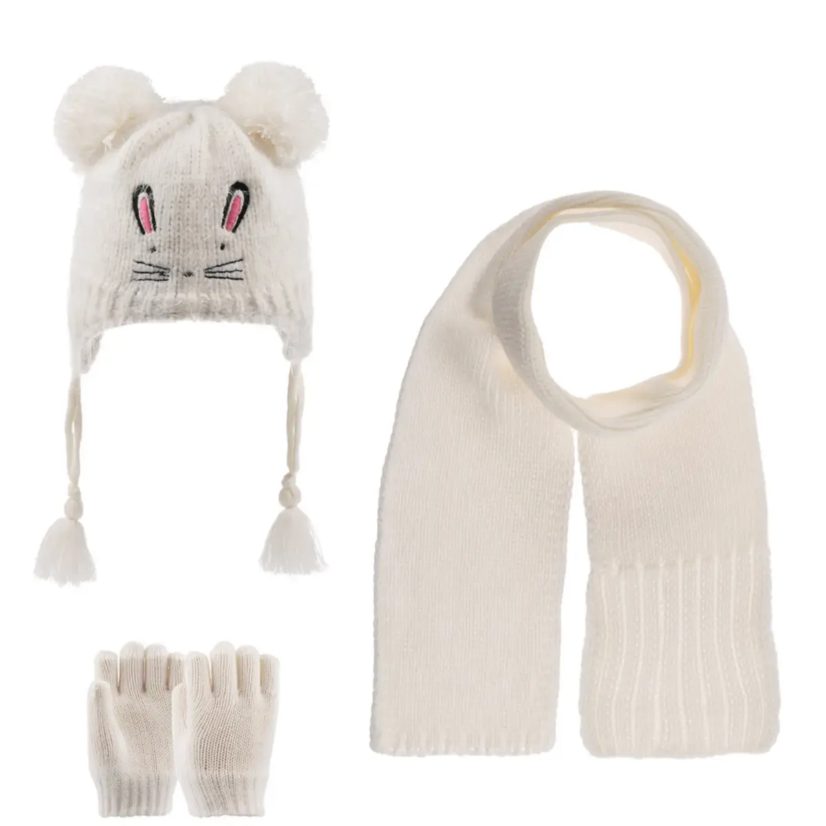 Kitti Atkı Bere Eldiven Takım Krem Kitti Atkı Bere Eldiven Takım Krem