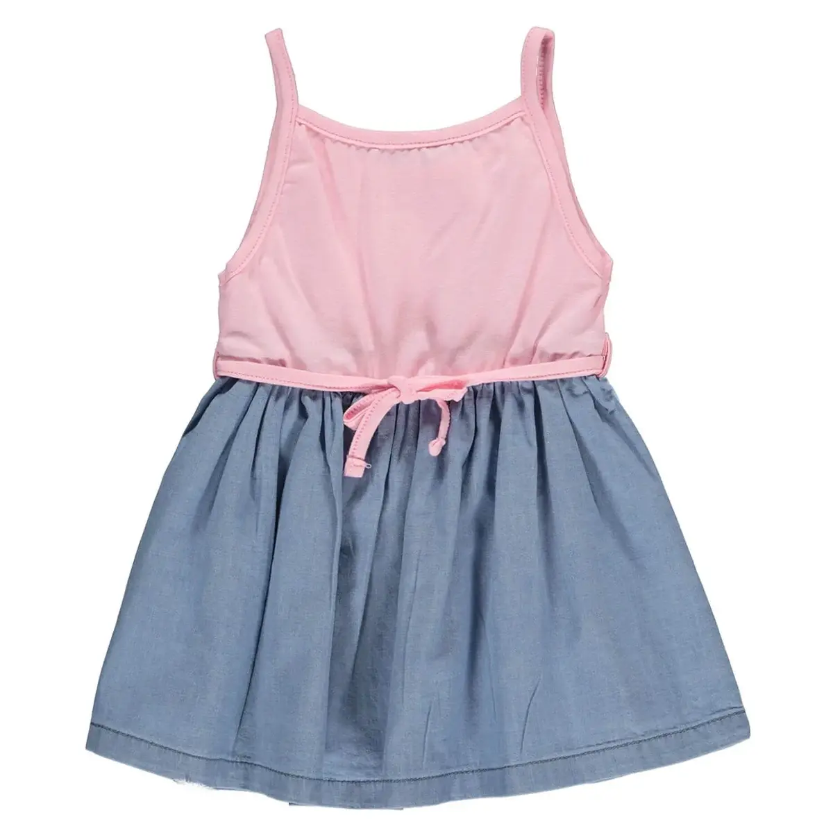 Overdo Elbise Tavşan Nakışlı Kot Pembe