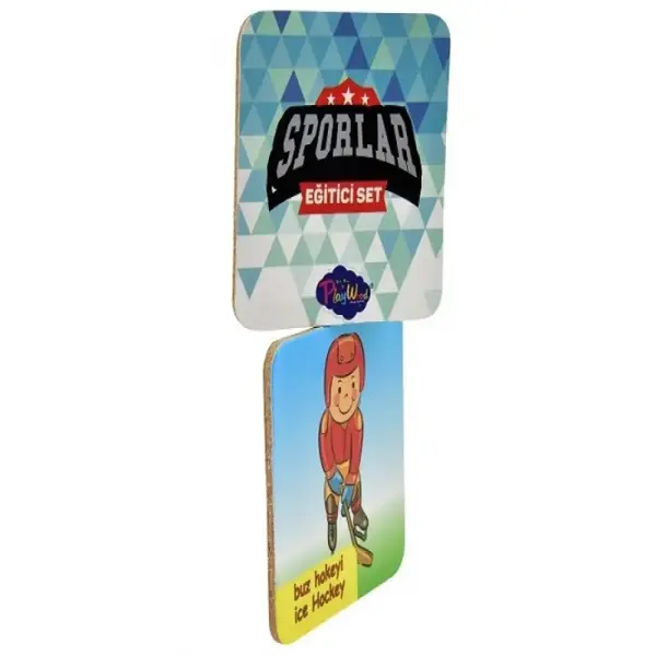 Playwood Eğitici Ahşap Hafıza Kartları Sporlar