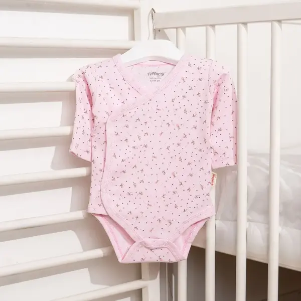 Tiffany Body Kruvaze Jakarlı Flowering Theme Pembe