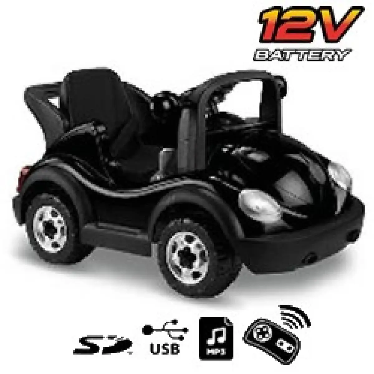 Babyhope Akülü Araba Kumandalı Siyah Babyhope Akülü Araba Kumandalı Siyah