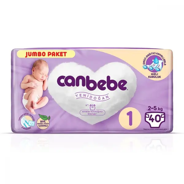 Canbebe Bebek Bezi 1 Beden Yenidoğan 2-5 Kg 40lı