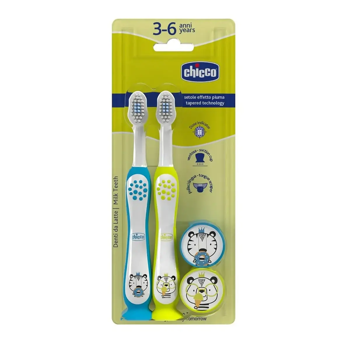 Chicco Diş Fırçası 3-6 Yaş Tiger-Panda 2'li