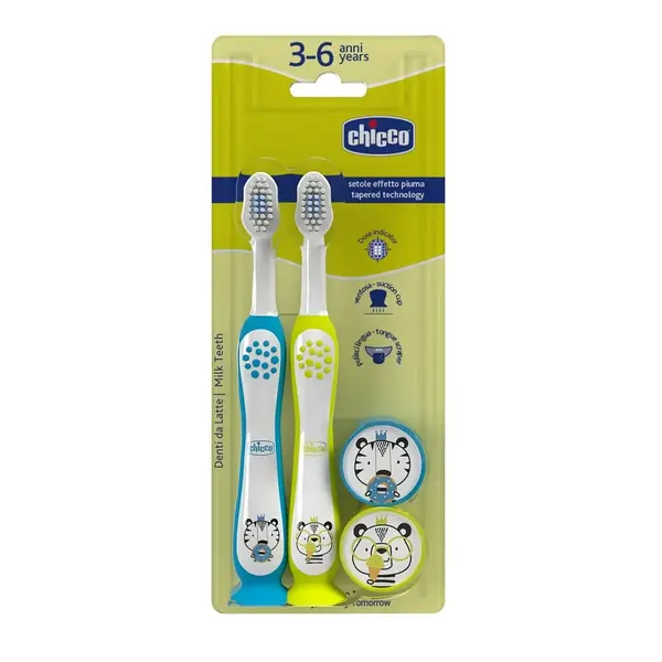 Chicco Diş Fırçası 3-6 Yaş Tiger-Panda 2'li