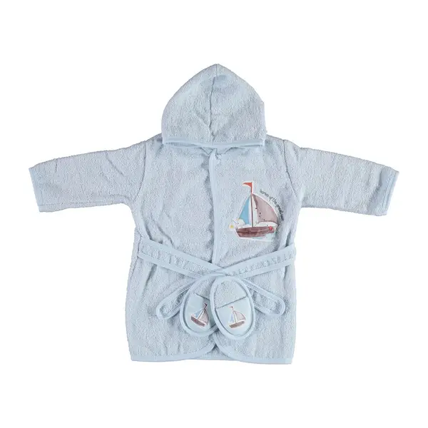 Bibaby Bornoz Takımı 2li Bimini Captain Mavi