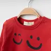 Bebolly Sweatshirt Makes Me Smile Baskılı  Kırmızı