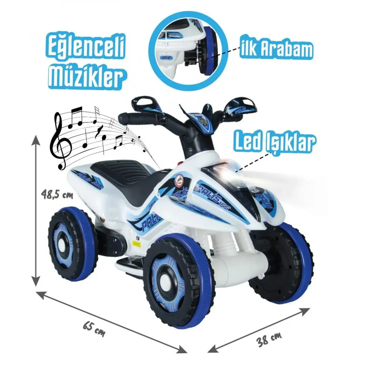 Akülü Atv 6 Volt Polis