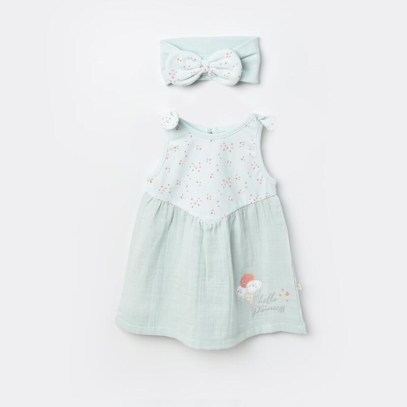 Bibaby Organik Elbise Pretty Ears Bunny Mint