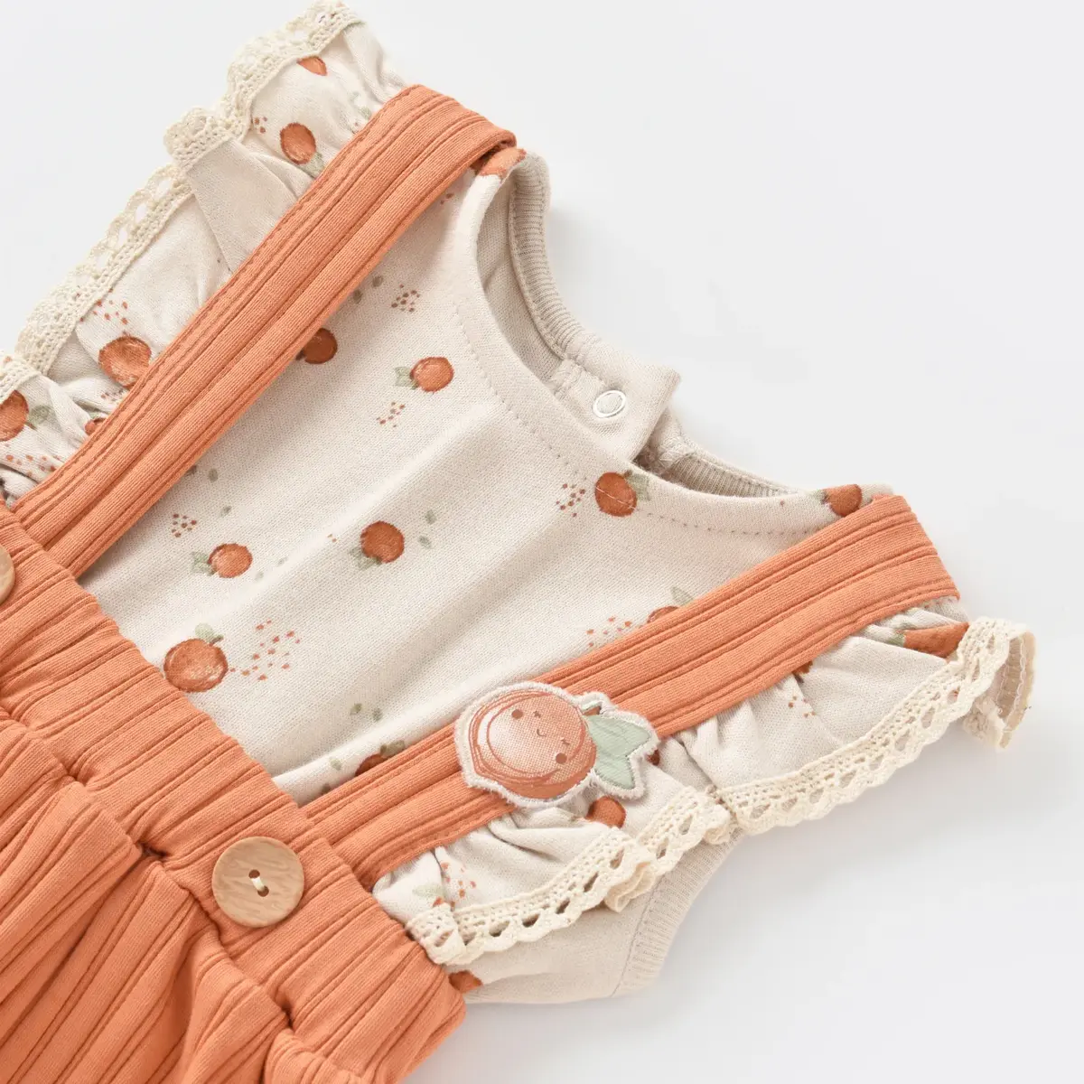 Bibaby Organik Elbise Summer Fruit Light Cream - Caramel