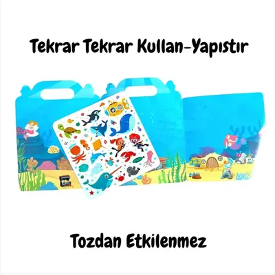 Lino Tekrar Tekrar Kullanılabilen İlk Sticker Kitabım Ocean Anımals