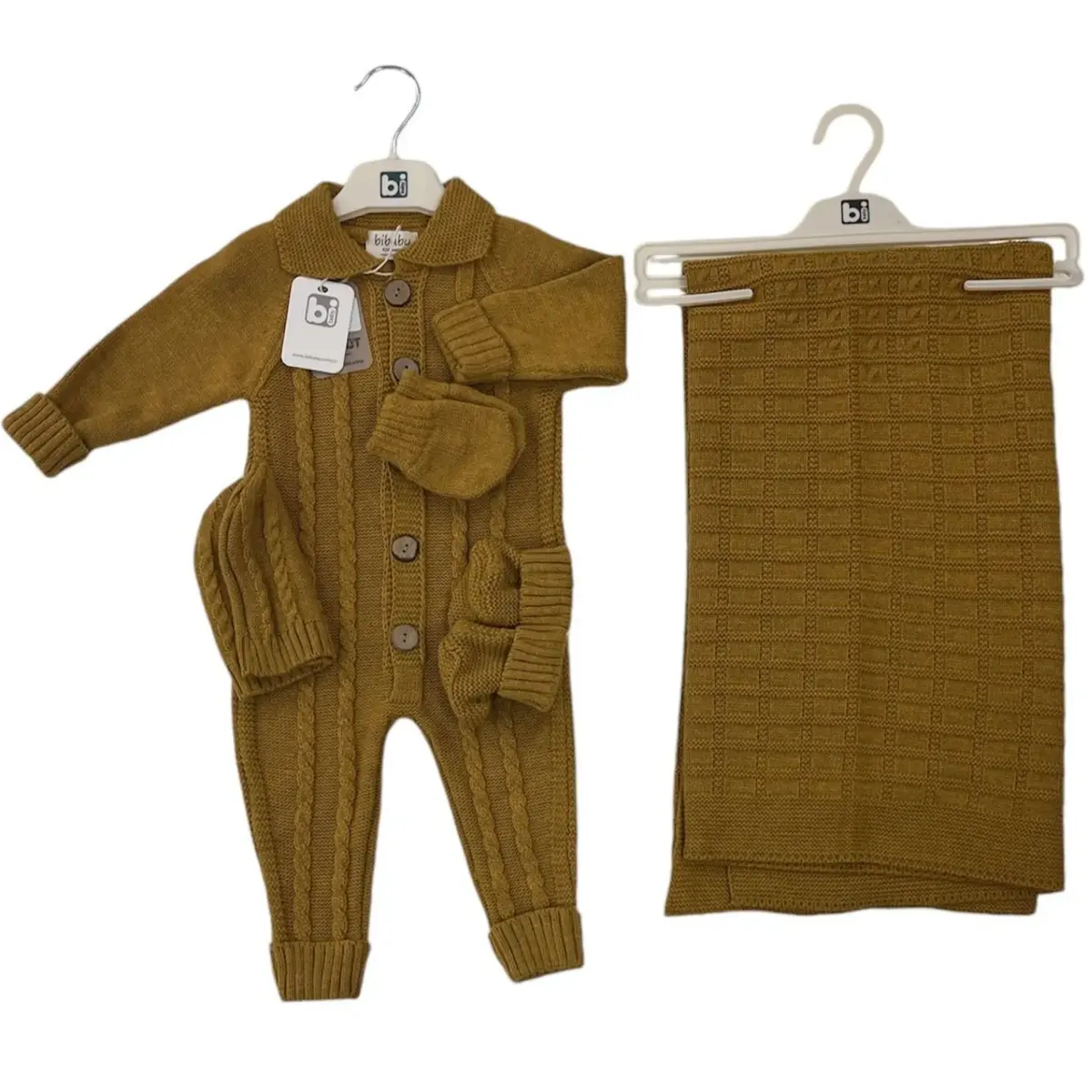 Bibaby Hastane Çıkışı 5li Triko Saç Örgü Hardal Bibaby Hastane Çıkışı 5li Triko Saç Örgü Hardal