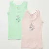 Natuline Organik Atlet Likralı Lovely Meowly 2li Pembe - Yeşil