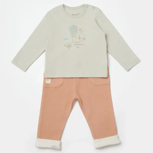 Bibaby Organik 2li Takım Teach Me Kırmızı - Kahverengi - Mint