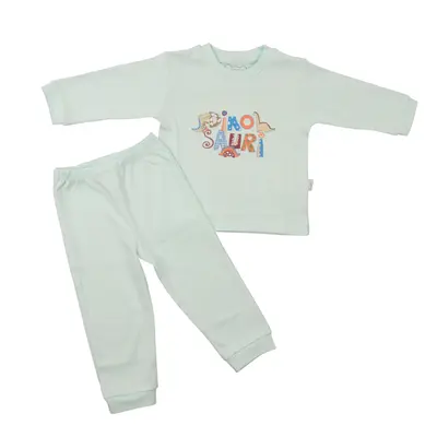 Mini Damla Pijama Takımı Dinazorlu Mint