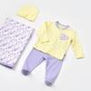 Bibaby Organik Zıbın Takımı Battaniyeli Tüllü Love You Baby Yellow Lavander