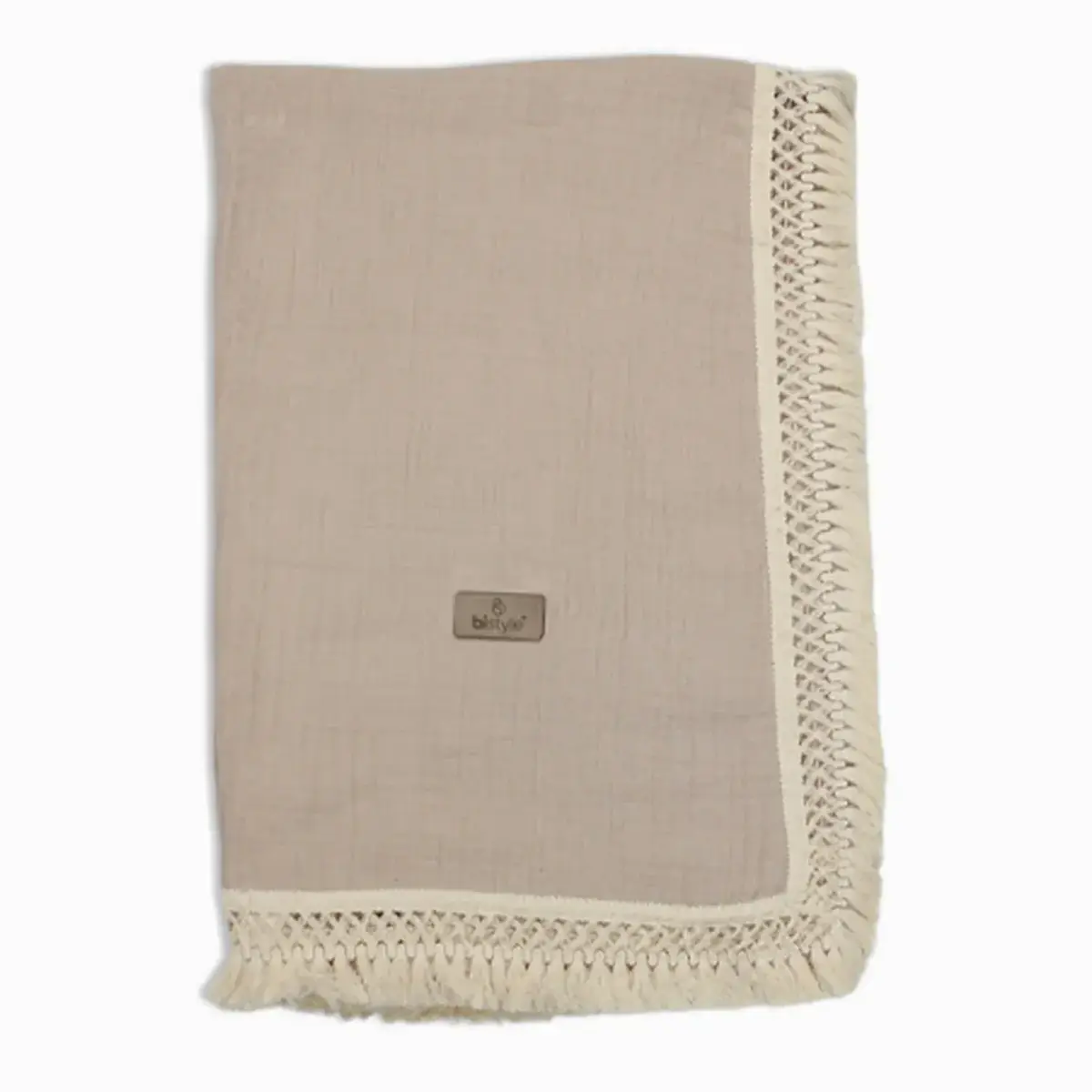 Bistyle Organik Müslin Battaniye Fistolu 80x90cm Bej