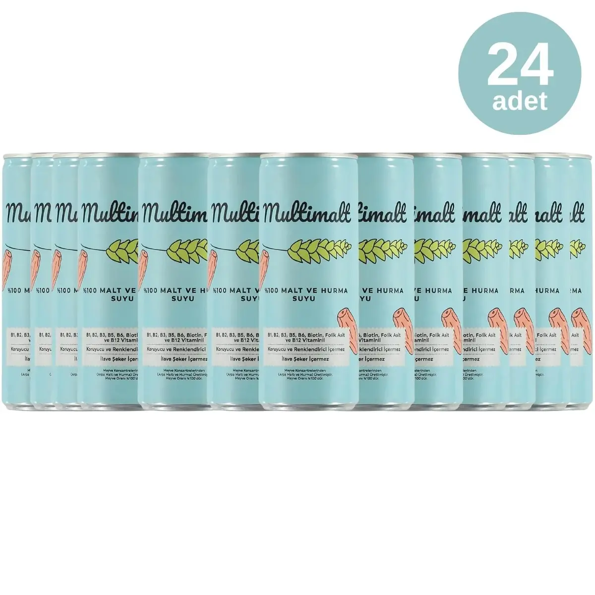 Multimalt Anne Sütü Arttıran Alkolsüz %100 Malt ve Hurma Suyu 250 ml x24