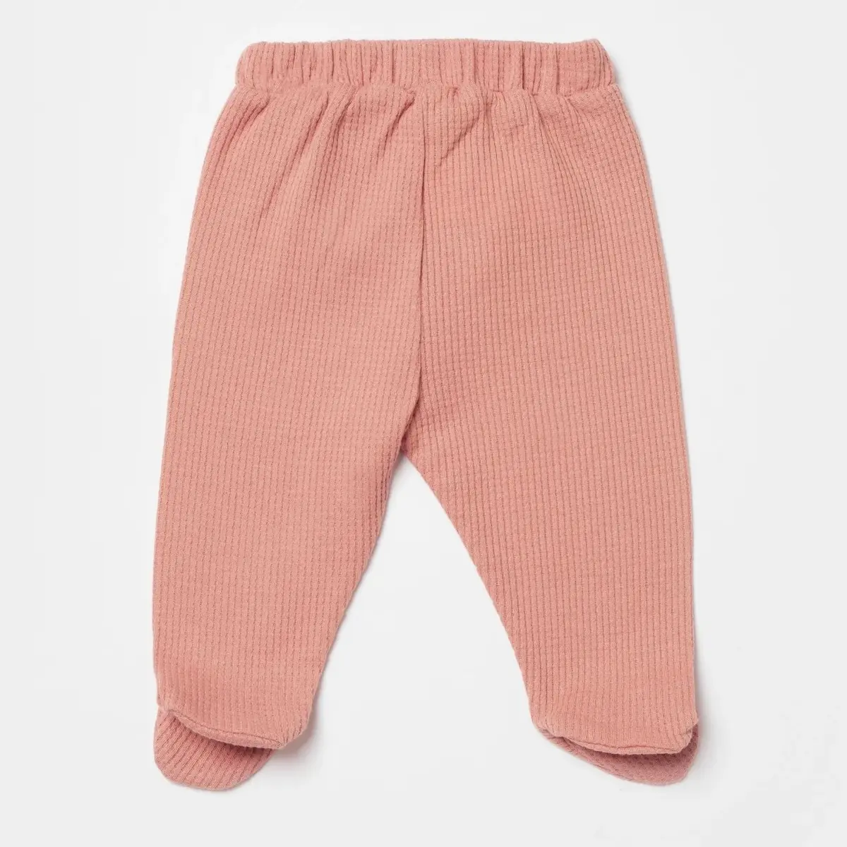 Bibaby Organik Pantolon Patikli Waffle Smile Kırmızı - Kahverengi