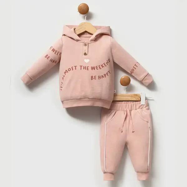 Moi Noi 2li Takım Kapüşonlu Pembe