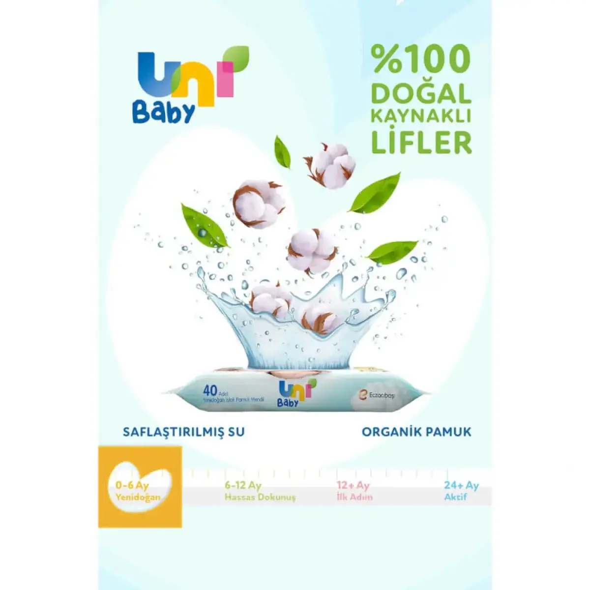 Uni Baby Yenidoğan Islak Mendil 3x40lı 0-6 Ay