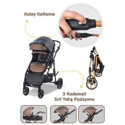 Baby Care Colarado Cross Travel Sistem Bebek Arabası Gri