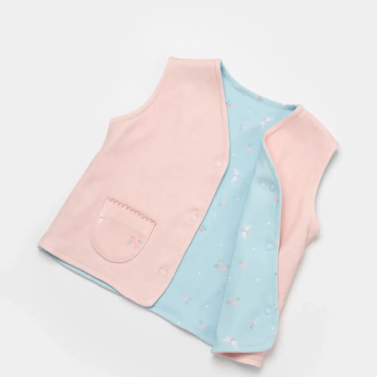 Bibaby Organik Yelek Penye Always Happy Gül Kurusu - Mint