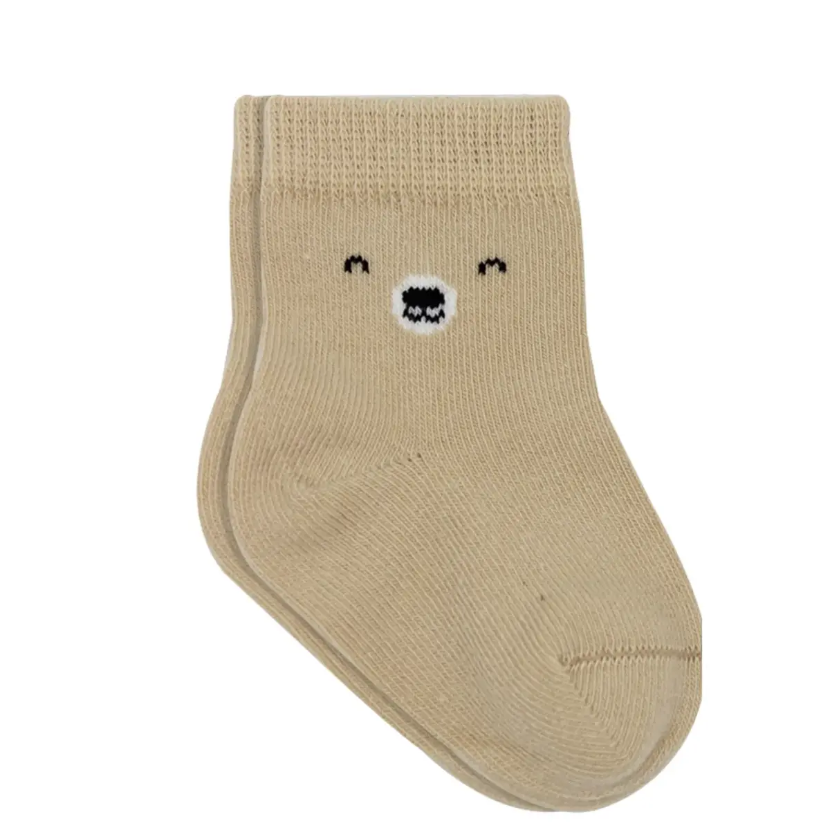 Bibaby Çorap Soket 2li Bistyle Bear Penye Bej