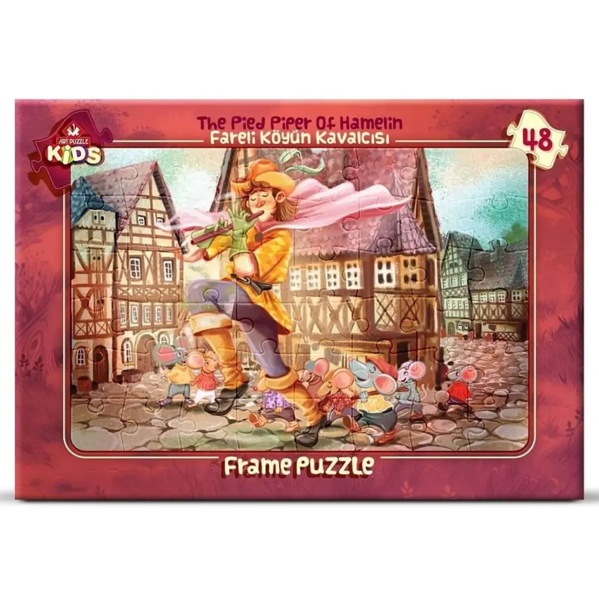 Art Çocuk Puzzle Fareli Köyün Kavalcısı 48 Parça