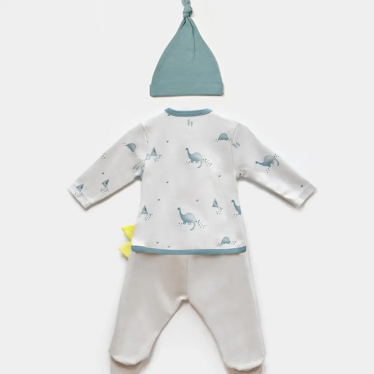 Bibaby Zıbın Takımı 3lü My Little Dinosaur Gri - Petrol