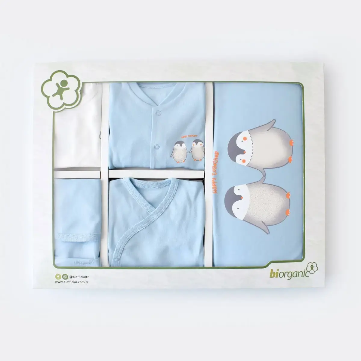 Bibaby Organik Hastane Çıkışı 10lu Hello New Penguins Mavi