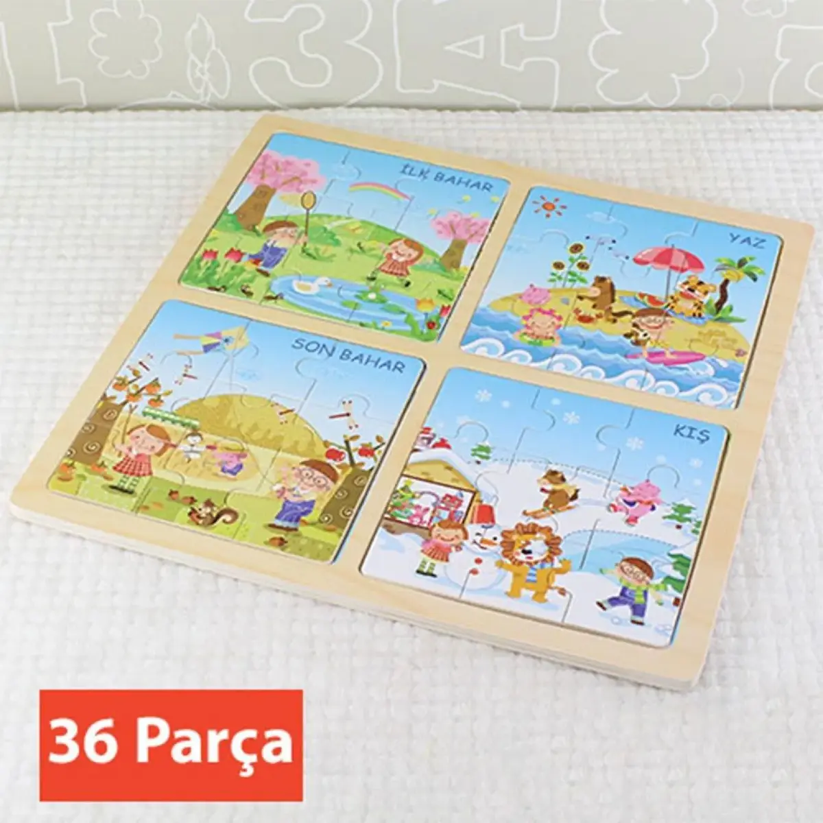 Bu-Bu Ahşap Puzzle Mevsimler 30x30 cm