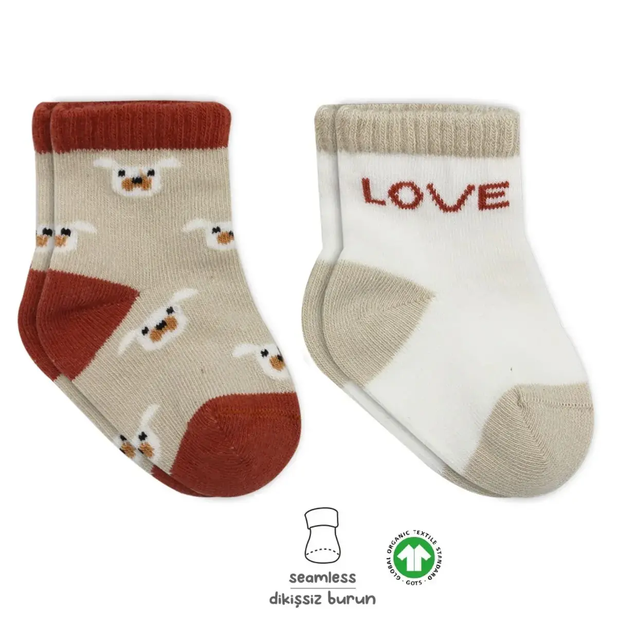 Bistyle Çorap Soket 2li Penye Dog Bej