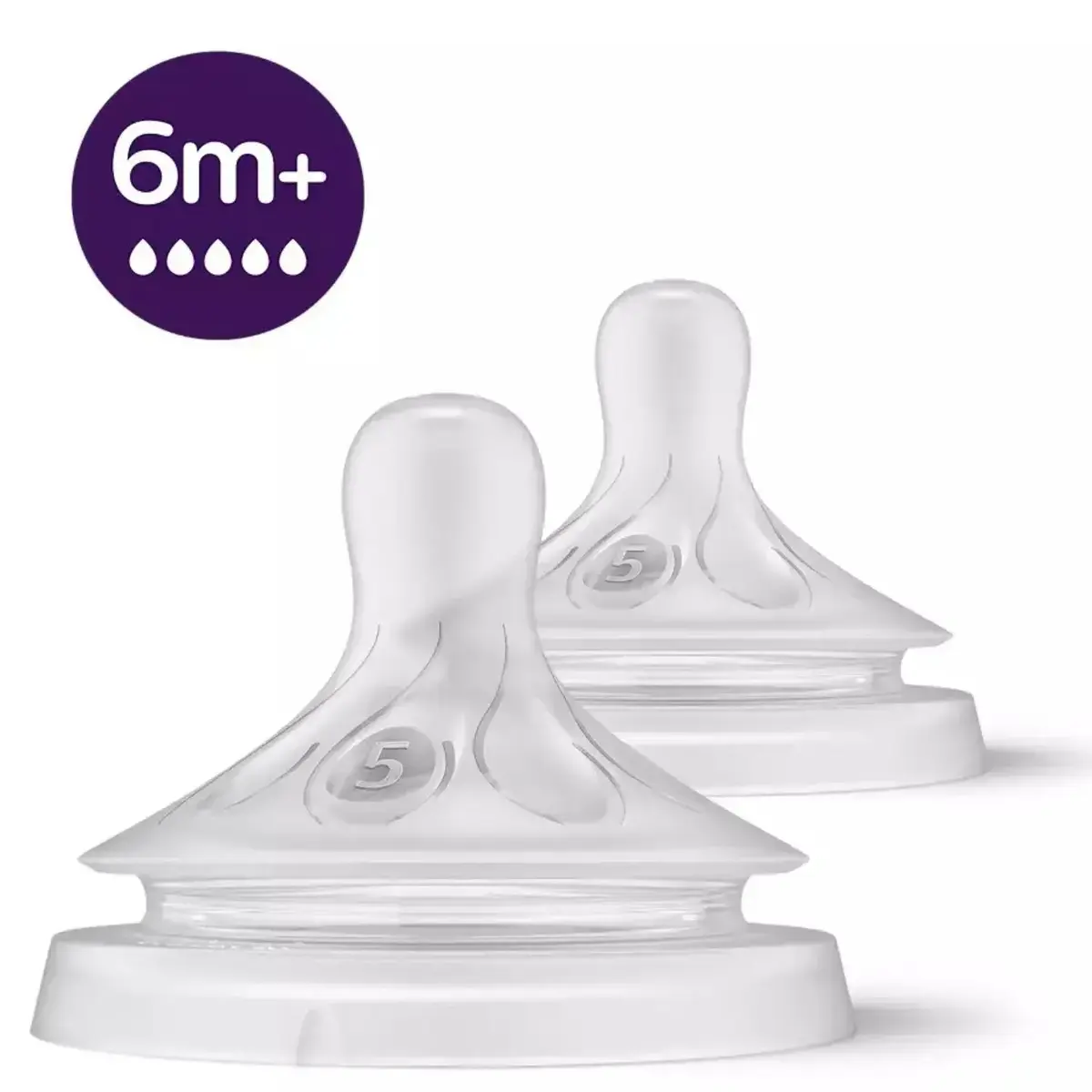 Philips Avent Doğal Tepkili Biberon Emziği 2li 5 Numara 6+ Ay