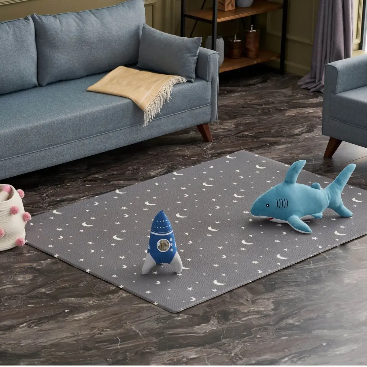 Tummymat Fun Alphabet Gray Stars Oyun Matı 15mm 200x140 cm