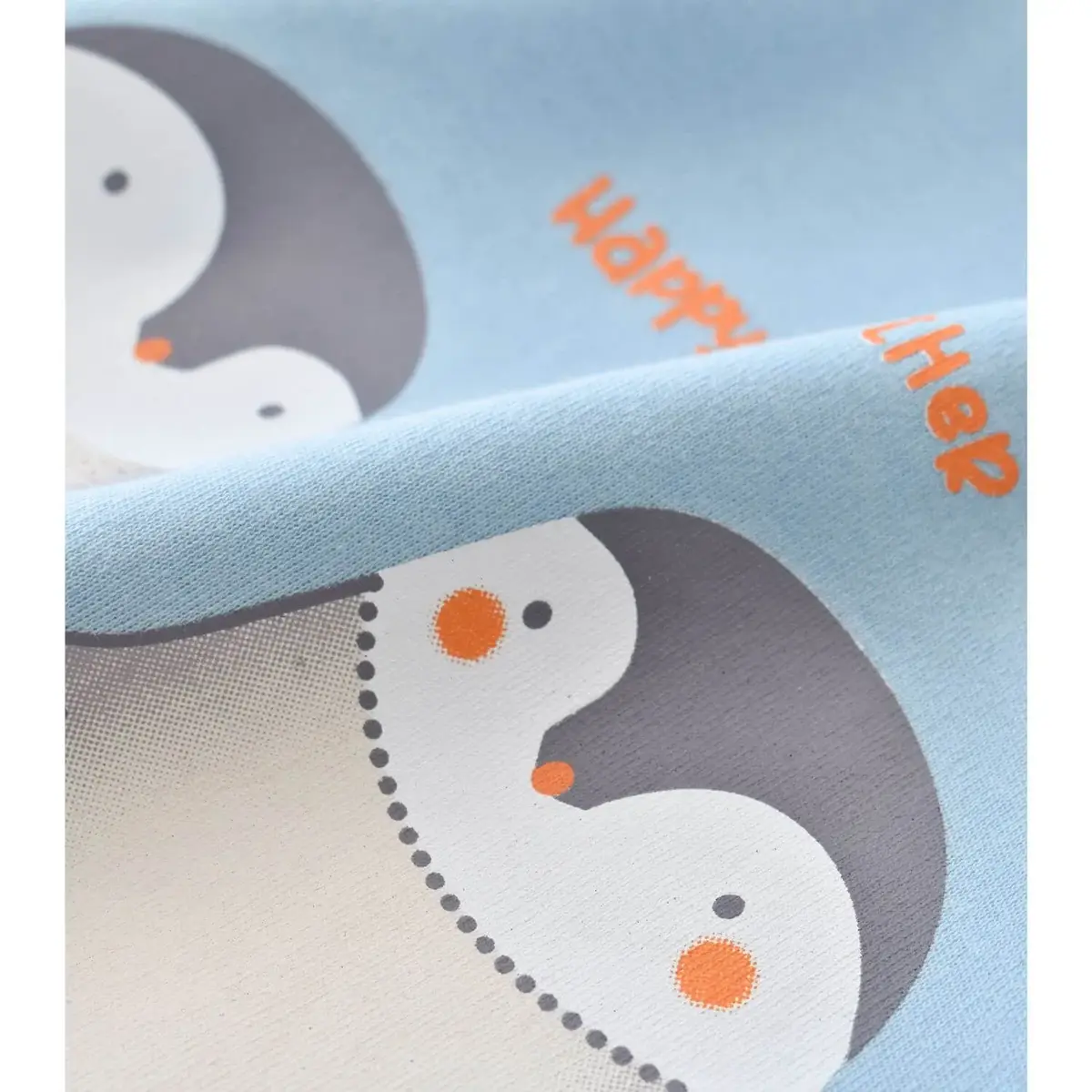 Bibaby Organik Battaniye Hello New Penguins Mavi