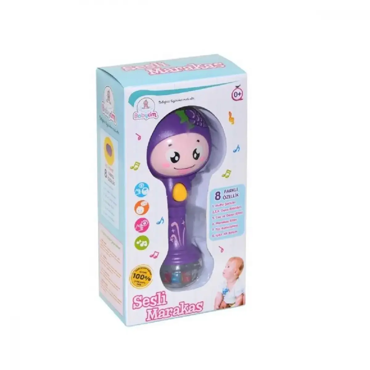 Babycim Neşeli Suratlı Işıklı Sesli Marakas