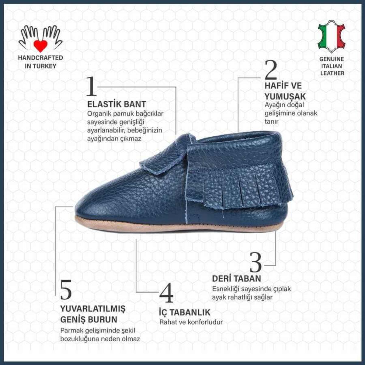 Ella Bonna Bebek Ayakkabısı Hakiki Deri Koyu Mavi