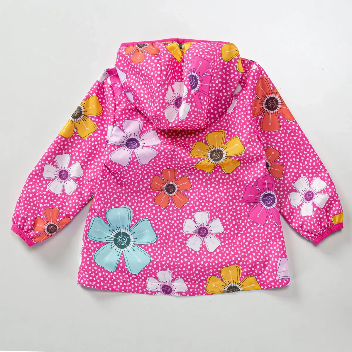 Midimod Yağmurluk Çiçek Baskılı Fuşya