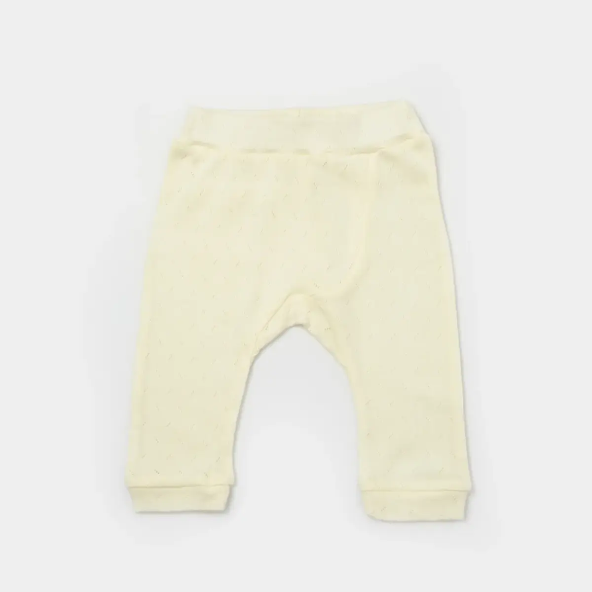 Bibaby Pantolon Patiksiz 2li Jakarlı Sarı - Ekru