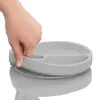 OiOi Vakum Tabanlı Silikon Tabak Porsiyon 6+ Ay Powder Grey