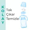 Mamajoo Kulplu Akıtmaz Eğitici Bardak 270 ml&Anti-Kolik Uç Powder Blue