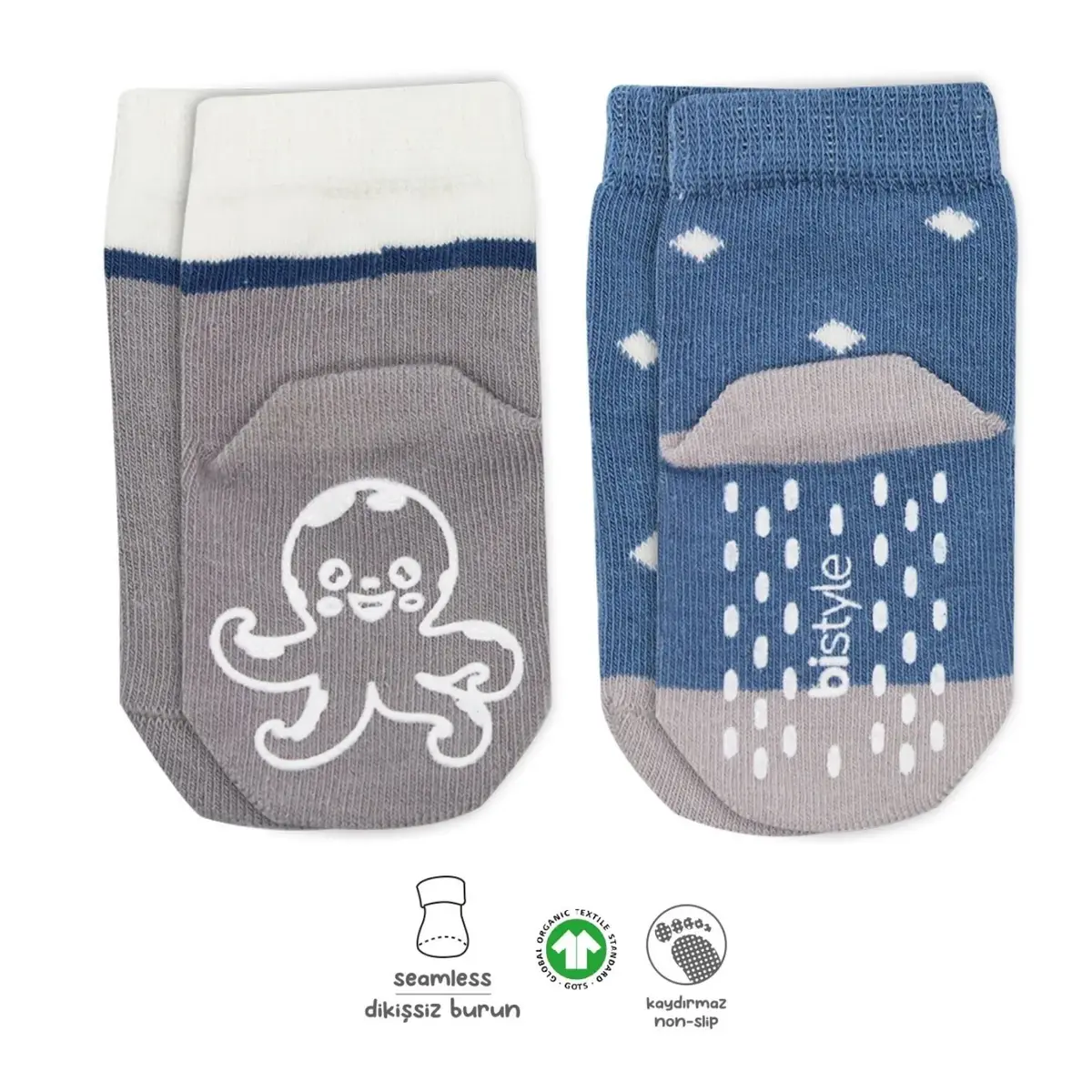 Bistyle Çorap Soket 2li Kaymaz Hayvan Figür İndigo Bistyle Çorap Soket 2li Kaymaz Hayvan Figür İndigo