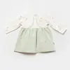 Bibaby Organik Elbise Tiny Birds Ekru - Yeşil