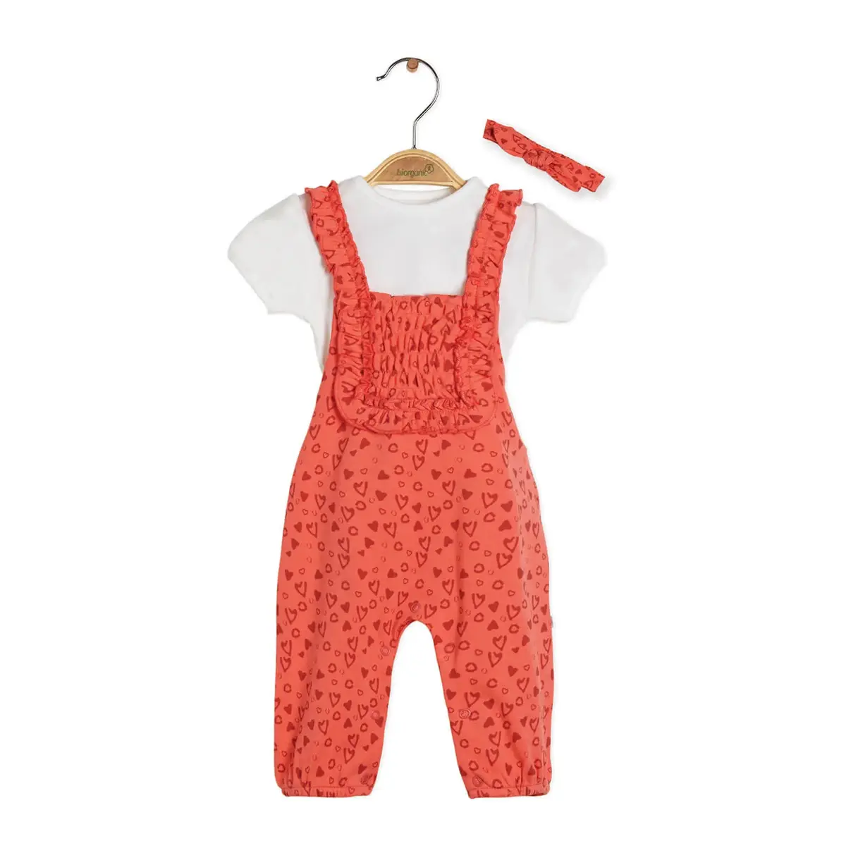 Bibaby Organik Tulum Takımı Lee Leopar Nar Çiçeği - Ekru