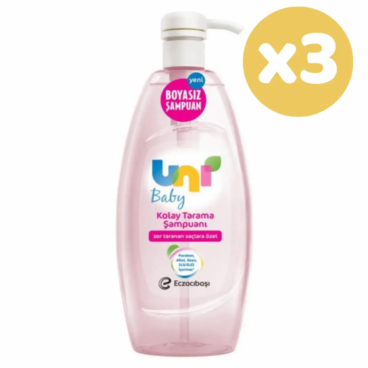 Uni Baby Kolay Tarama Bebek Şampuanı 700 ml x3