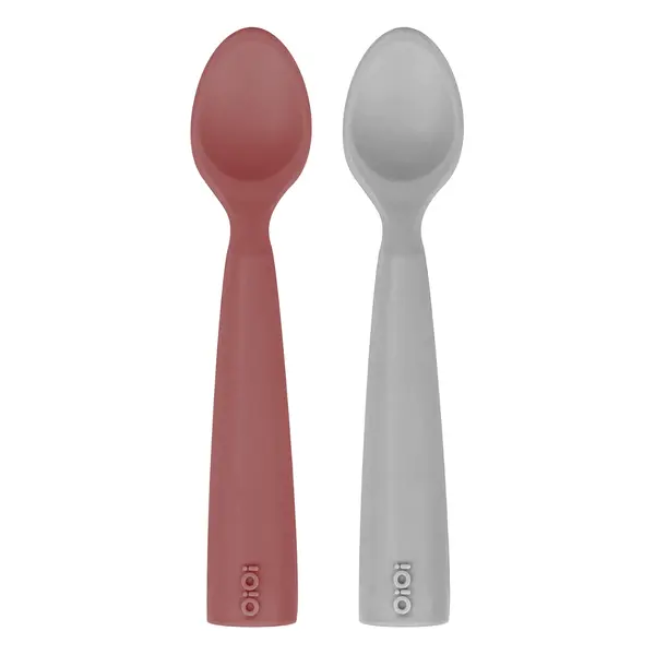 OiOi Nam Nam Kaşık 2li 6+ Ay Velvet Rose - Powder Grey
