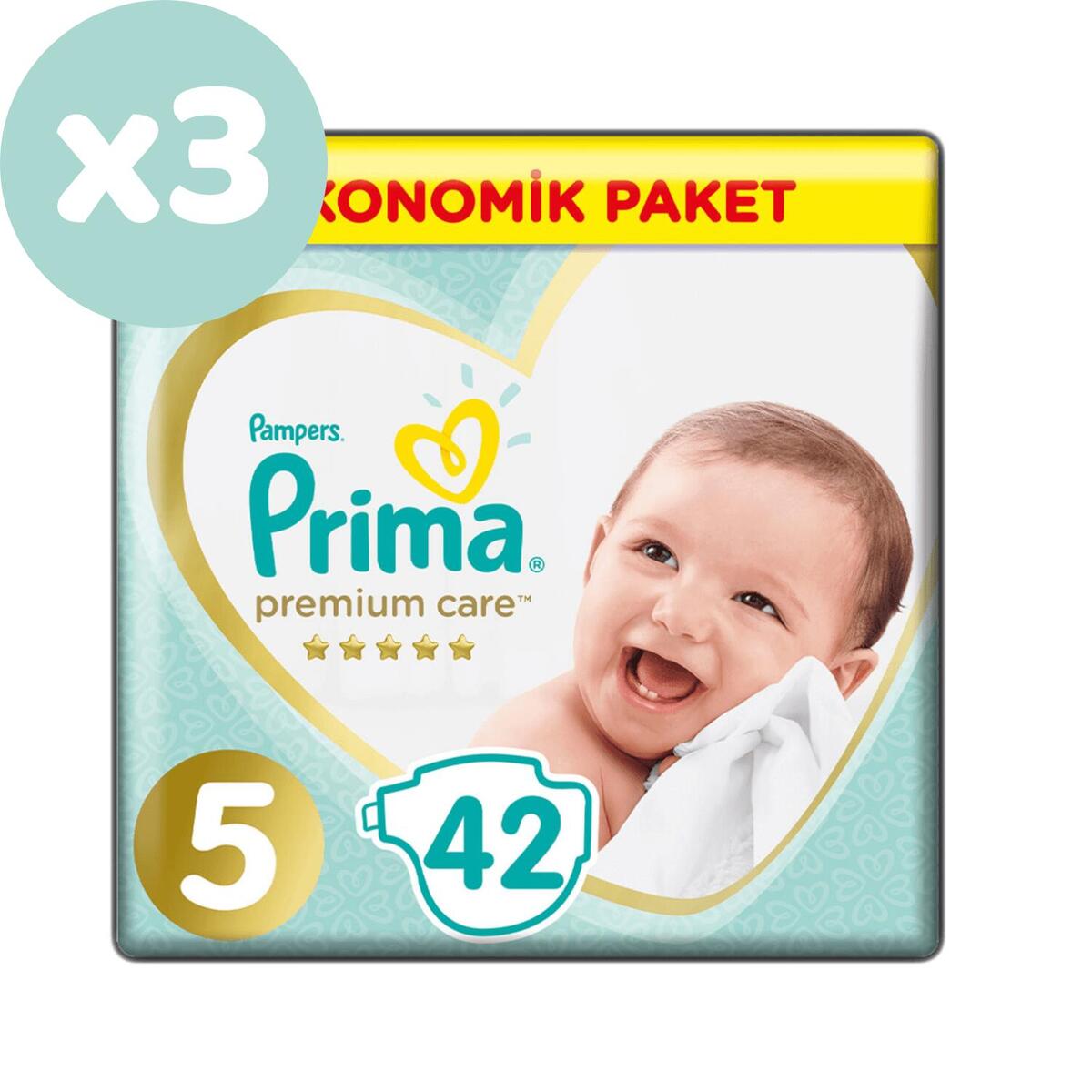 Prima Premium Care Bebek Bezi 5 Beden Juniour 18+ Kg 42li Ekonomik Paket x3