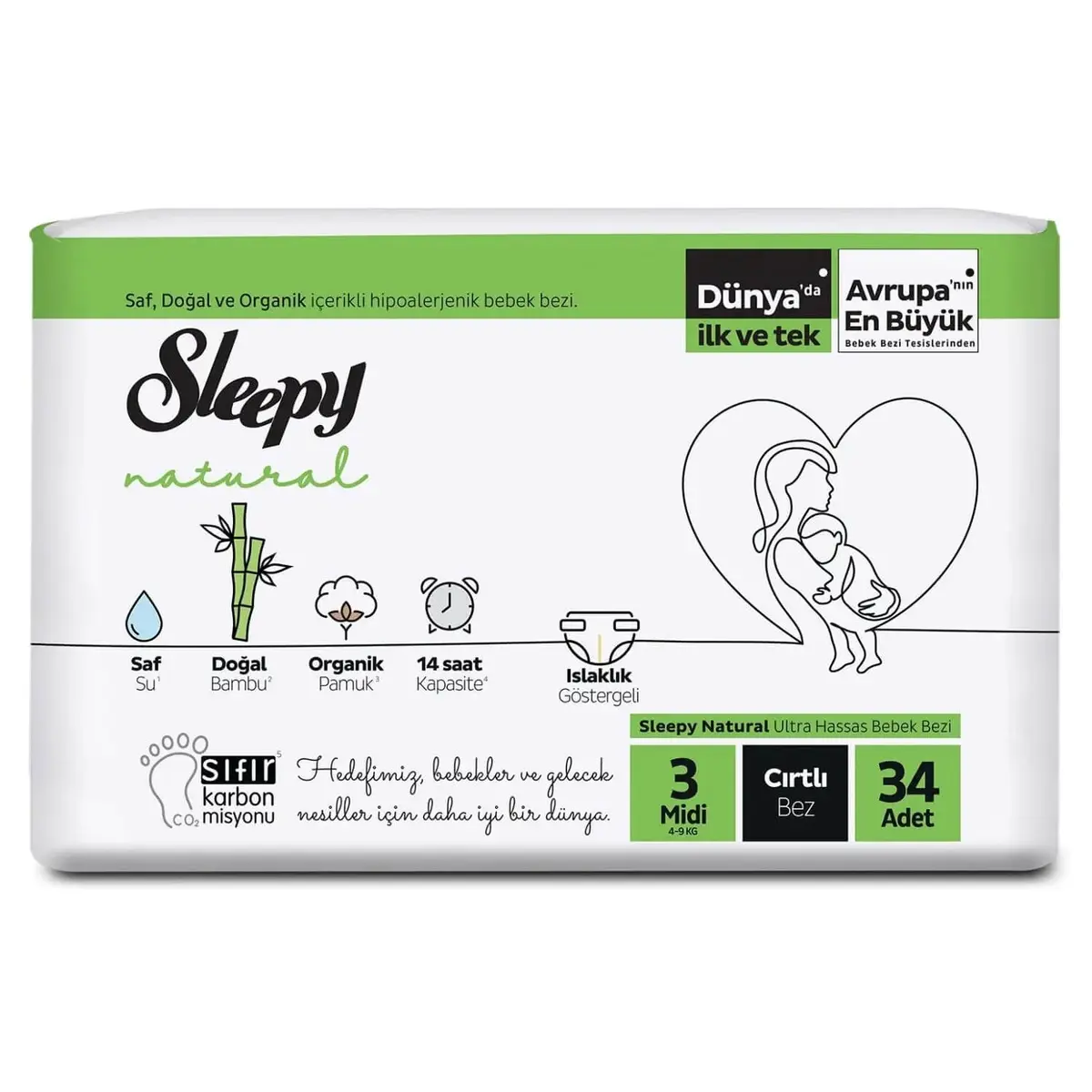 Sleepy Bebek Bezi 3 Beden Midi 4-9 Kg 34lü