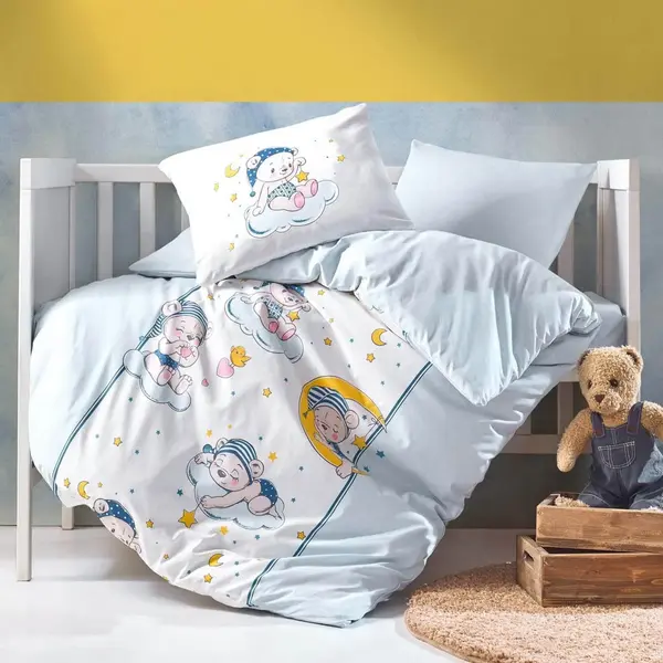 Cottonbox Bebek Nevresim Takımı Bear Mavi