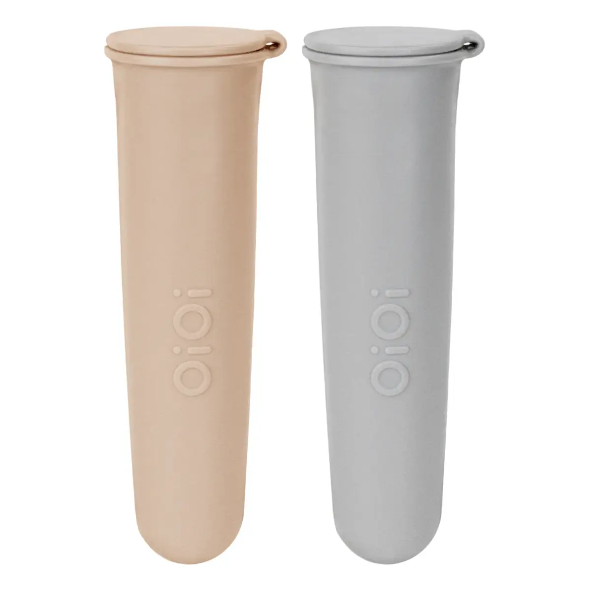 OiOi Buz Buz Silikon Dondurma Kabı 2li 6+ Ay Bubble Beige - Powder Grey